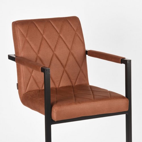 Σκαμπό μπαρ Δανία 50x62x103 cm μικροΐνες κονιάκ, μαύρο μέταλλο