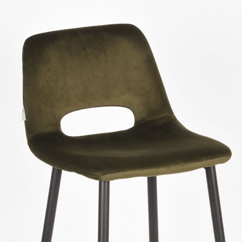 Σκαμπό Josh bar 42x47x104 εκ Army velvet l black metal