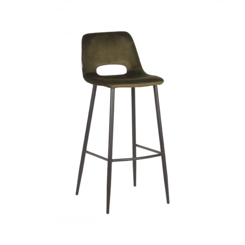 Σκαμπό Josh bar 42x47x104 εκ Army velvet l black metal