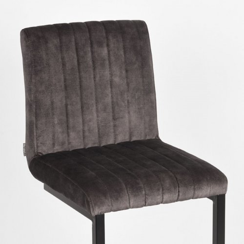 Bar stool Milo 41x53x100 cm anthracite velours | Black metal
