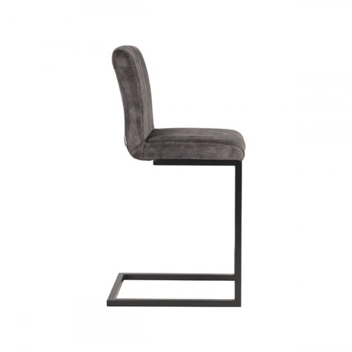 Bar stool Milo 41x53x100 cm anthracite velours | Black metal