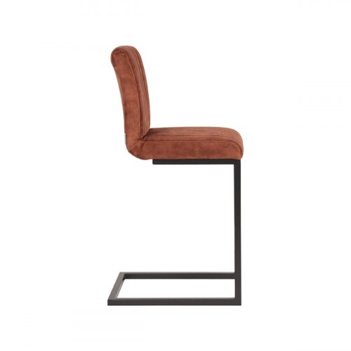 Σκαμπό μπαρ Milo 41x53x100 εκ Βελούδο σκουριάς | Μαύρο μέταλλο