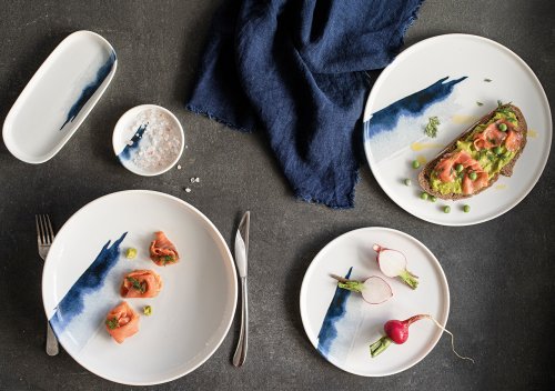 Oval plate "Bonna Blue Wave" 30cm 6 set
