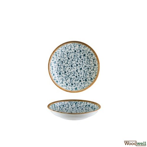 Bonna Calif Schale weiß und blau mit Blumendesign 24 Set 9 cm-50cc