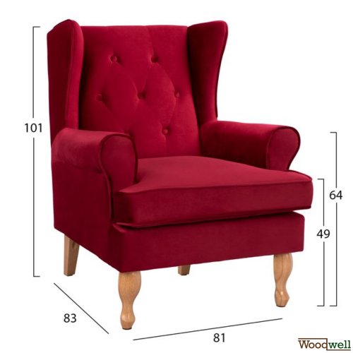 Brandon Sessel aus Samt in Farbe Rot