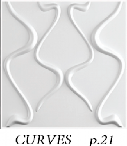 "Curves" wall panels in white - 1 square meter