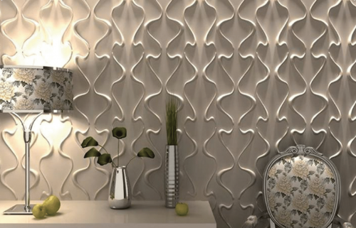 "Curves" wall panels in white - 1 square meter