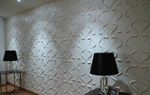 "Curves" wall panels in white - 1 square meter