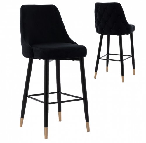 Serenity bar stool made of black velvet