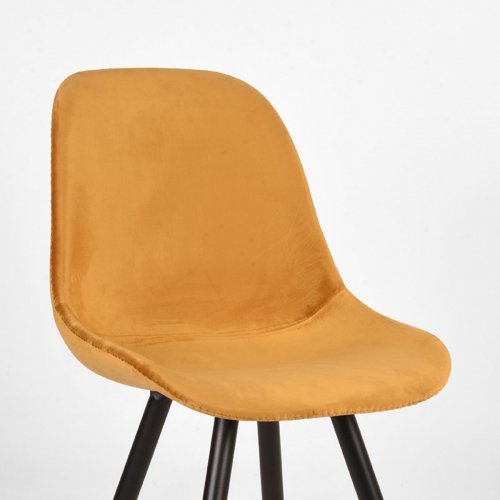 Dining chair Capri 46x56x88 cm ocher velvet | Black metal