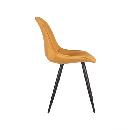 Dining chair Capri 46x56x88 cm ocher velvet | Black metal