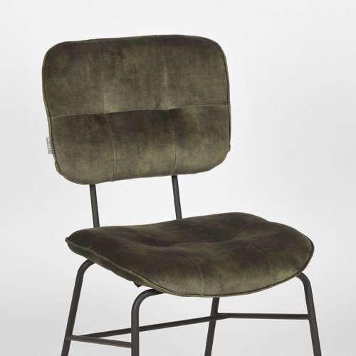 Esszimmerstuhl Dez 49x60x87 cm Jägervelours | Schwarzes Metall