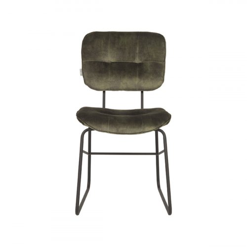 Esszimmerstuhl Dez 49x60x87 cm Jägervelours | Schwarzes Metall