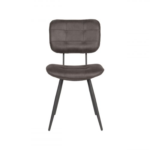 Esszimmerstuhl Gus 49x60x87 cm Anthrazit Mikrofaser | Schwarzes Metall