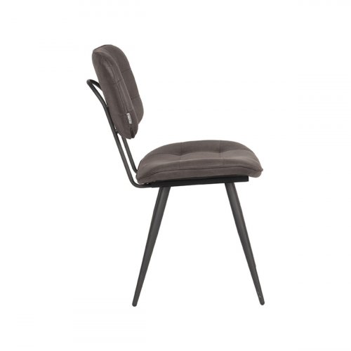 Esszimmerstuhl Gus 49x60x87 cm Anthrazit Mikrofaser | Schwarzes Metall