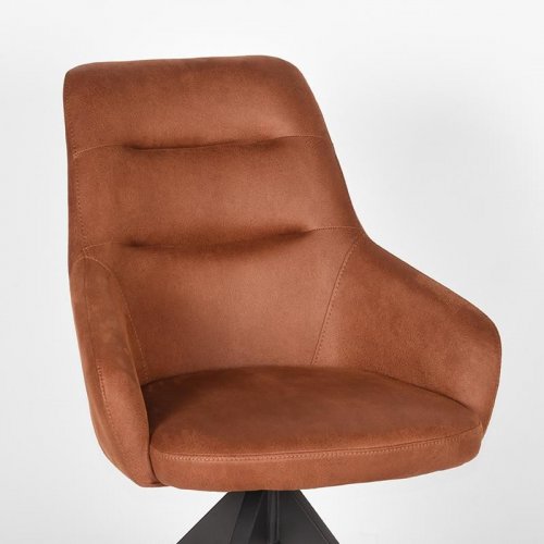 Esszimmerstuhl "Jace" in cognac Farbe Mikrofaser 58x65x88 cm