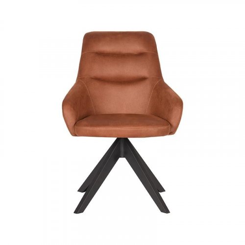 Esszimmerstuhl "Jace" in cognac Farbe Mikrofaser 58x65x88 cm