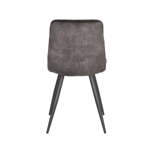 Stuhl "Jelt" in Anthrazit grauem Samt und schwarzem Metallgestell 45x56x85 cm