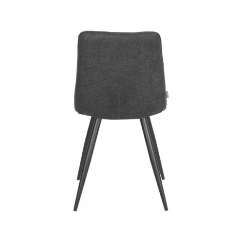 Stuhl "Jelt" in anthrazit grau gewebtem Stoff und schwarzem Metallgestell 45x56x85 cm