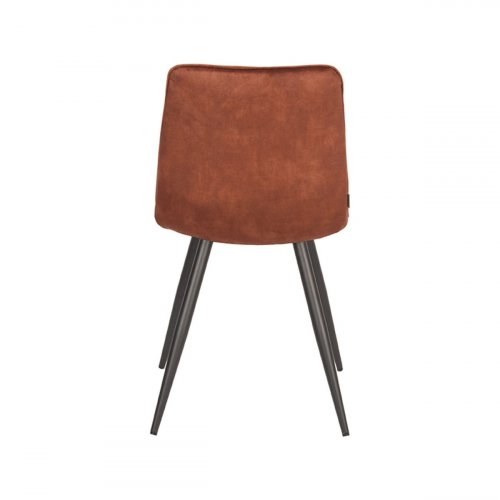 Stuhl "Jelt" in rostfarbigem Samt und schwarzem Metallgestell 45x56x85 cm