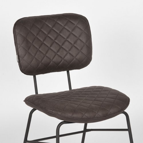 Esszimmerstuhl Sev 49x60x87 cm Anthrazit Mikrofaser , Schwarzes Metall