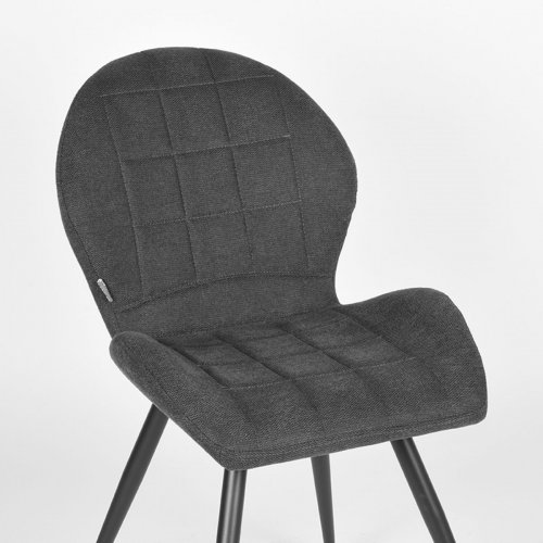 Esszimmerstuhl Sil 51x64x87 cm Anthrazit-Webart | Schwarzes Metall
