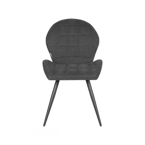 Esszimmerstuhl Sil 51x64x87 cm Anthrazit-Webart | Schwarzes Metall