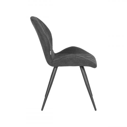 Esszimmerstuhl Sil 51x64x87 cm Anthrazit-Webart | Schwarzes Metall