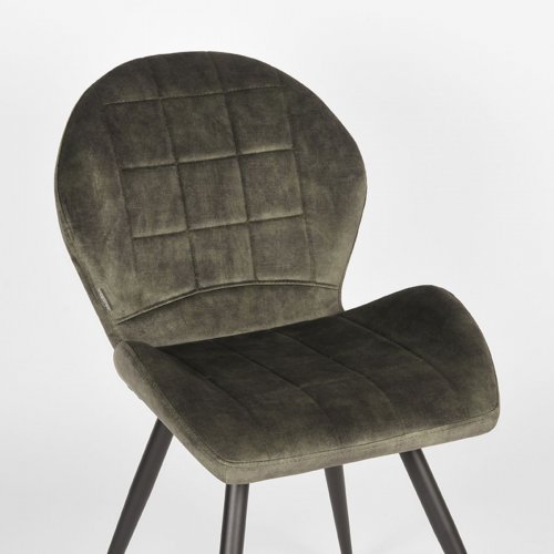 Esszimmerstuhl Sil 51x64x87 cm Jägervelours | Schwarzes Metall