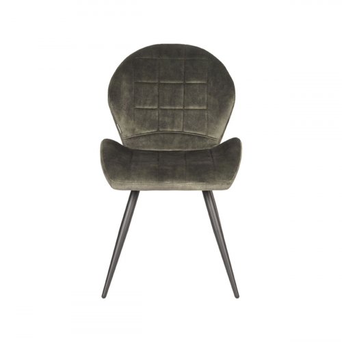 Esszimmerstuhl Sil 51x64x87 cm Jägervelours | Schwarzes Metall