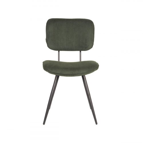 Esszimmerstuhl Vic 49x60x87 cm Armee-Rippenkordel | Schwarzes Metall