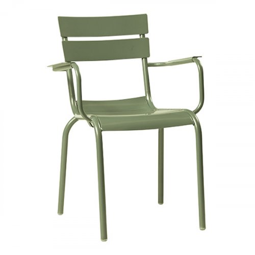 Aluminium Sessel "Elvi" in olivgrün