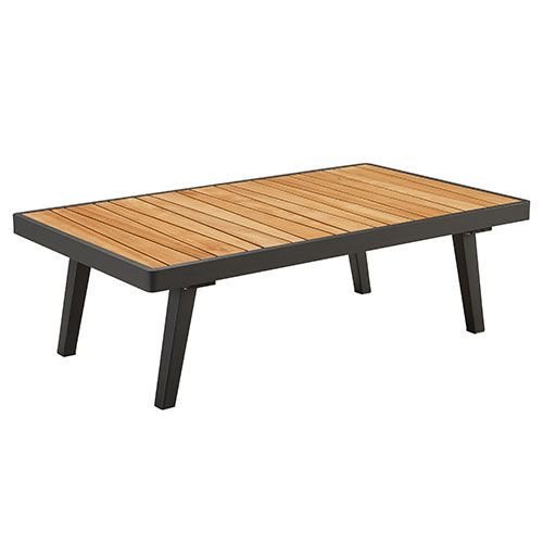 "EMOTI" LOUNGE SET MIT 3-SITZER AUS ALUMINIUM UND TEAKHOLZ SCHWARZ