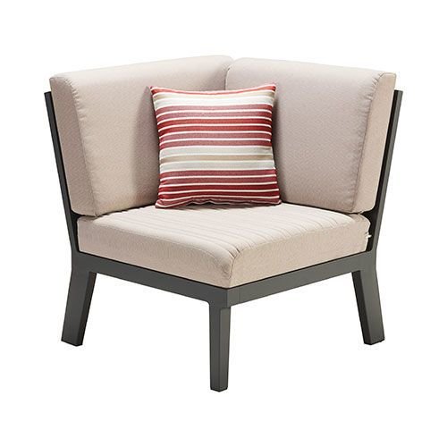 "EMOTI" LOUNGE SET 5-TEILIG AUS ALUMINIUM UND TEAKHOLZ SCHWARZ