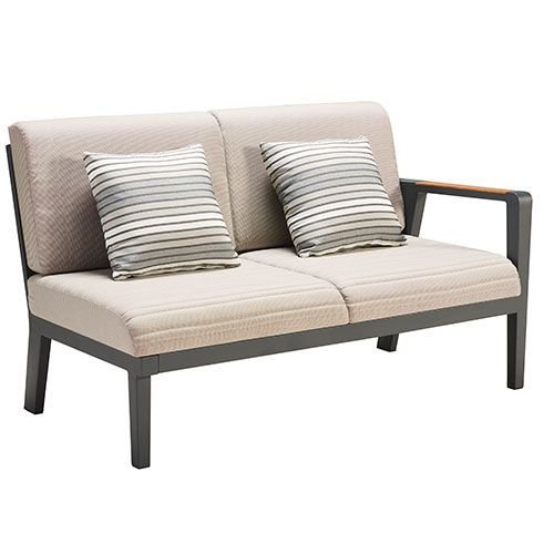 "EMOTI" LOUNGE SET 5-TEILIG AUS ALUMINIUM UND TEAKHOLZ SCHWARZ