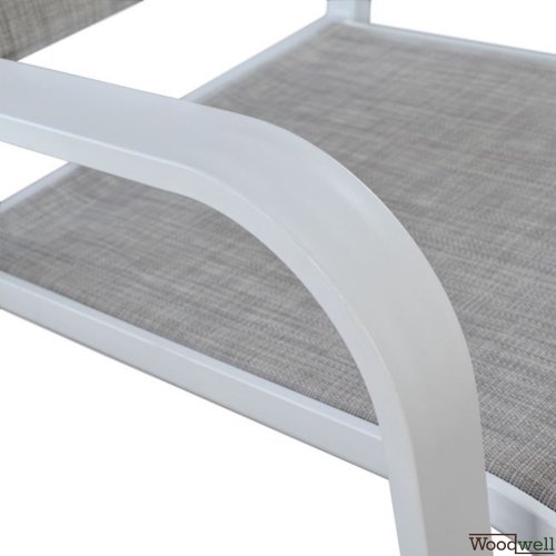 Esstisch-Set 7 Stk. in weißer Farbe mit Polywood Tischoberfläche + Eros Sessel