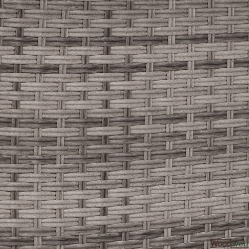 Esstisch-Set 7 Stk. mit Metalltisch 150x90 + Stühle Korb-Rattan-Futter in Grau Ideal für den Außenbereich