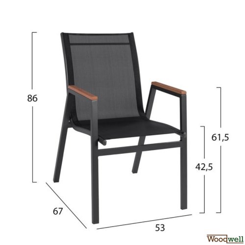 Esstisch-Set 7 Stk. | Tisch Polywood und Aluminiumrahmen, Sessel aus Aluminiumrahmen + Textile