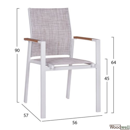 Esstisch-Set 7 Stk. in weißer Farbe | Polywood Tisch | Miller-Sessel aus Aluminiumrahmen
