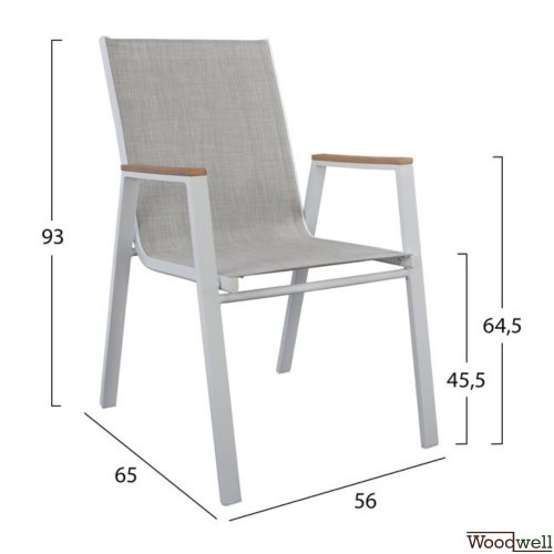 Esstisch-Set 7 Stk. in weißer Farbe | Polywood Tisch | Sessel aus Aluminiumrahmen