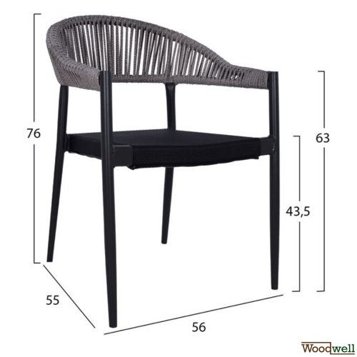 Dining table set made of aluminum in anthracite color