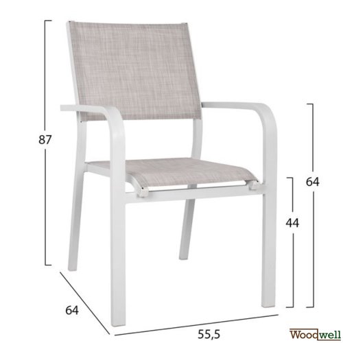 Dining table set made of aluminum in white color