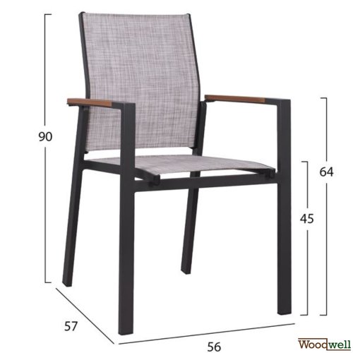 Dining table set made of polywood and armchair in color gray