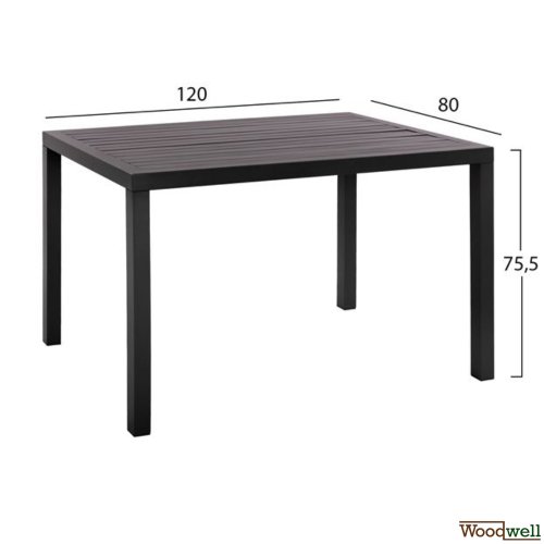 Esstisch Set und Sessel aus Aluminium in Farbe Anthrazit