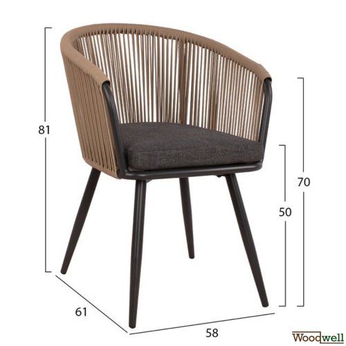 Esstisch Set und Sessel aus Aluminium in Farbe Anthrazit