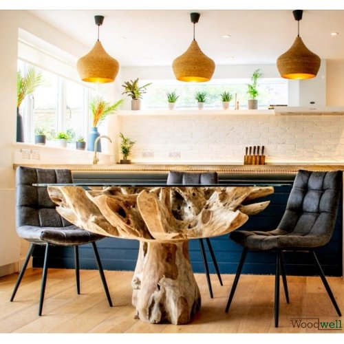 Teak dining table in natural color