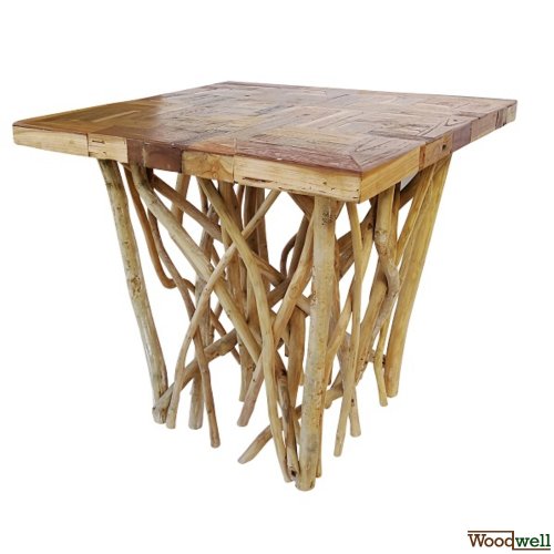Teak dining table with impressive base