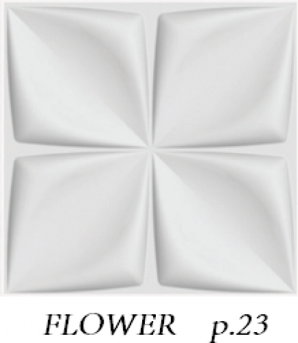 "Flower" Wandpaneele in Weiß - 1 Quadratmeter