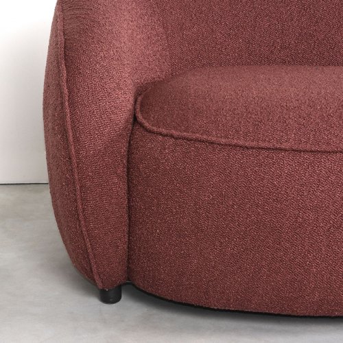Left armchair "Livo" in red boucle