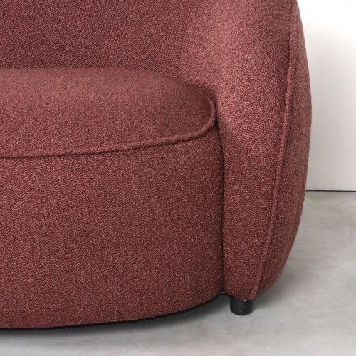 Right armchair "Livo" in red boucle